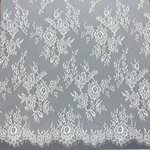 High Quality Custom Color Premium White Eyelash Lace Fabric for Lingerie Sleepwear Accessories Beach Dress Borders