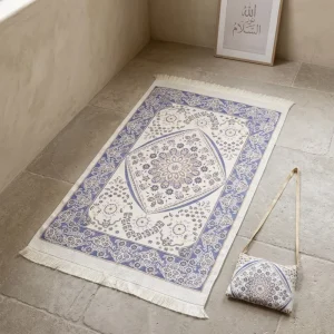 High Quality Custom Design Islamic Travel Super Soft Foldable Portable Polyester Muslim Prayer Mat with Bag