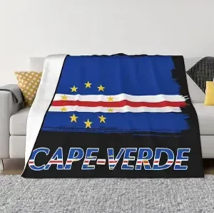 High Quality Custom Flag of Cape Verde Fashion Flannel Sofa Blanket Household Siesta Blanket for All Seasons