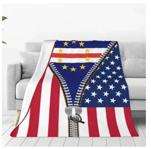 High Quality Custom Flag of Cape Verde Fashion Flannel Sofa Blanket Household Siesta Blanket for All Seasons