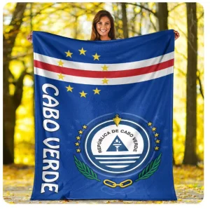 High Quality Custom Flag of Cape Verde Fashion Flannel Sofa Blanket Household Siesta Blanket for All Seasons