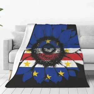 High Quality Custom Flag of Cape Verde Fashion Flannel Sofa Blanket Household Siesta Blanket for All Seasons