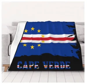 High Quality Custom Flag of Cape Verde Fashion Flannel Sofa Blanket Household Siesta Blanket for All Seasons