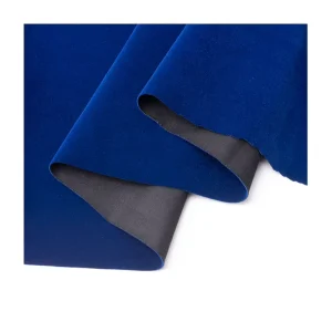 High Quality Custom Home Textile Blue Zeer Velvet Flock Fabric Clothing