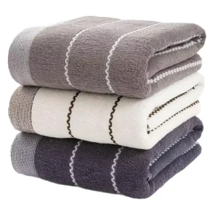 High Quality Custom Hotel Grade Wavy Cotton Bath Towel Set Quick Dry Microfiber Solid Color for Adults Use at Home Luxury Towel