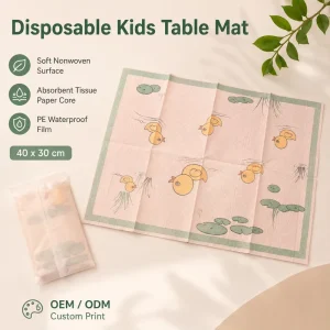 High Quality Custom Printed Disposable Kids Placemat 40cm Wide Adjustable Length Made China OEM Factory Direct Custom Box Offer