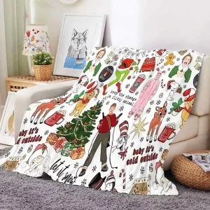 High Quality Customised Christmas Plush Blanket Home Sofa Bed Wearable Throw Super Soft Fleece Flannel Blankets