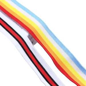 High Quality Customizable Polyester Knitted Webbing Factory Supplied Color Stripe Inter Color Clothing Accessories