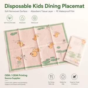 High Quality Disposable Baby Placemat 40cm Wide Adjustable Length Print OEM Supply Custom Packaging Food Grade Made China