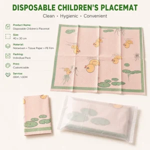 High Quality Disposable Baby Placemat 40cm Wide Customizable Length Printed Design OEM Factory Custom Packaging Non Toxic China