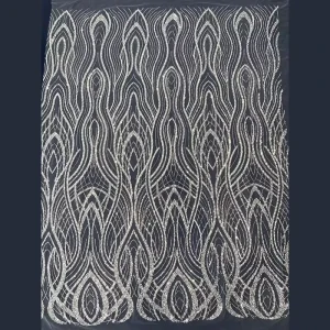High Quality Double Bead 3/5mm Sequin Embroidery 100% Polyester Lightweight Mesh Fabric Women’s Wedding Dress