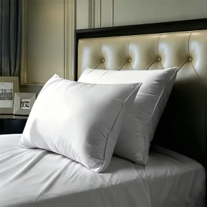 High Quality Duck Feather Down Pillow Extra Filled Hotel Collection Washed OEKO TEX Certified Bed Rest for Hospitality