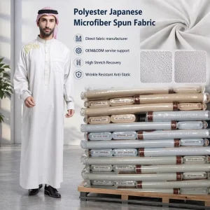 High Quality Durable Soft Breathable Fabric for Abaya and Thobe in Gulf Countries Spun Filament Polyester Fabric