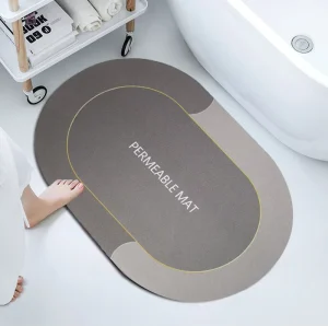 High Quality Environment friendly Diatomite Water Absorbing Anti skid Bathroom Diatomite Mat Earth Bath Mat