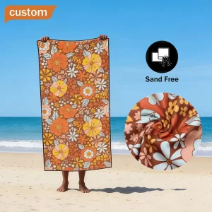 High Quality Extra Large Floral Printed Microfiber Quick Dry Super Soft Thick Terry Tropical Beach Towel