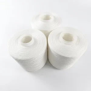 High Quality GRS 22S 4 SPP 100% Sustainable Polyester Poly Poly Corespun Sewing Thread Yarn for Children’s Apparel Raw White
