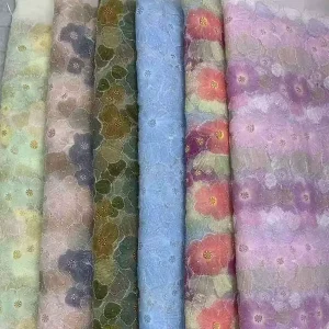 High Quality Lace Handmade Embroidery Beaded Lace Fashion Fabric with Embroidered Pattern for Wedding Party Dress