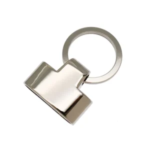 High Quality Leather Car Keychain Zinc Alloy Key Fob Hardware Webbing Connector Custom Laser logo Keychain Hooks Holder for Diy