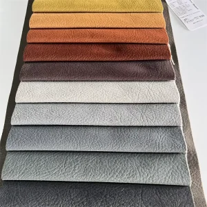 High Quality Leather Looking Embossed Warp 100% Polyester Velvet Sofa Upholstery Waterproof Fabric
