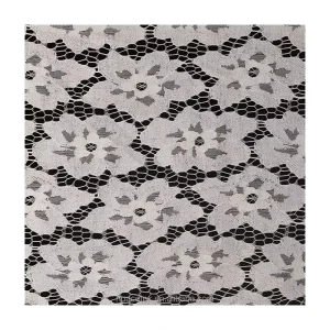 High Quality Lightweight Soft Comfortable Knitted Tulle Lace Floral Cotton Fabric 95GSM Customizable Color for Dress