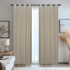 High Quality Linen Blackout Curtains Room Darkening Shading Curtains&Drape for Bedroom