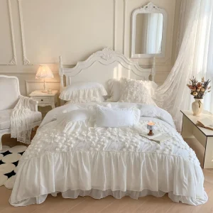 High Quality Luxury Factory Direct OEM ODM Embroidery Lace 4 Piece Bedding Sets Soft Warm All season