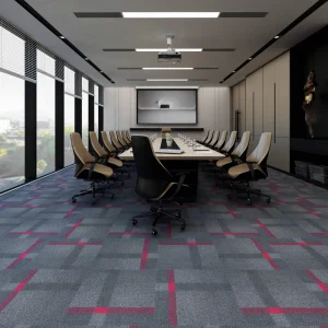 High Quality Luxury Interlocking Carpet Tiles Modern Geometric Pattern Design Eco Friendly Nylon Fireproof for Hotels