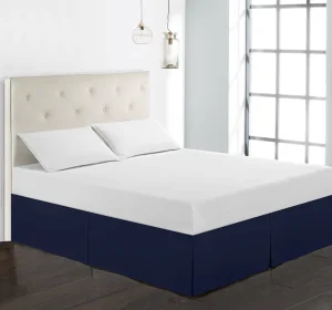 High Quality Luxury Pleated Polyester Bed Sheet Bedskirt Ruffle Brown Plain Bed Skirt