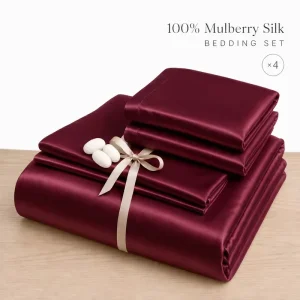 High Quality Luxury Real Mulberry Silk Bedding Custom Logo Cosy Fitted 16/19/22momme Bedsheet Bedding Set