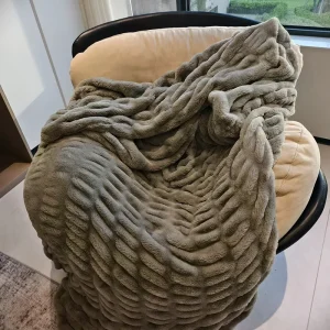 High Quality Luxury Soft Faux Rabbit Fur Blanket Solid Color Decoration Throw Blanket for Home Couch Sofa Office Bed