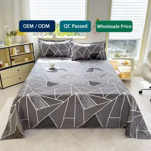 High Quality Machine Washable Multi-Size Fitted Flat Bed Sheets for Summer Factory Prices for Household