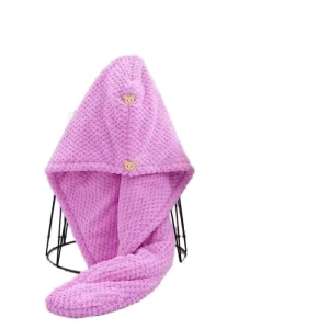 High Quality Microfiber Hair Drying Towel Pineapple Grid Design Double Layers Quick-Dry Shower Head Wrap Hat Custom Logo