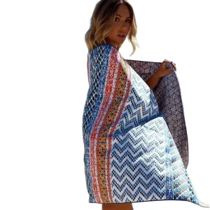 High Quality Microfiber Knitted Two Side Printed Eco Friendly Quick Dry Sand Free Proof Recycled Beach Towel