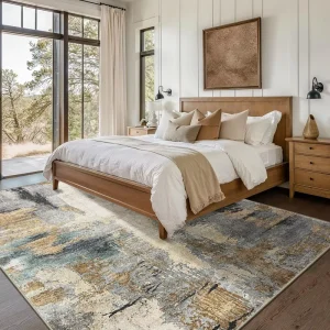 High Quality Modern Abstract Faux Cashmere Rug Machine Made Washable Non Slip TPR Backing Pet Friendly Large Living Room Area