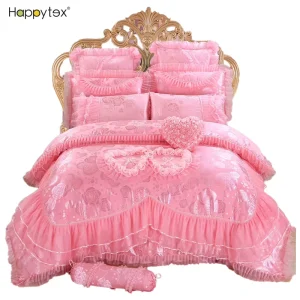 High Quality Modern Super Soft Cotton Lace 4PCS Bedding Set Fashion Wedding Bedding Set Luxury for Adults Home Hotel