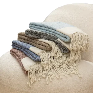 High Quality Modern Vintage Style Turkish Tassel Design Bed Blanket Woven Cotton Blanket