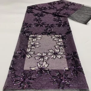 High Quality Multi color Sparkly Sequin Mesh Lace Fabric Mesh Embroidery Material for Elegant Party Wear and DIY Sewing