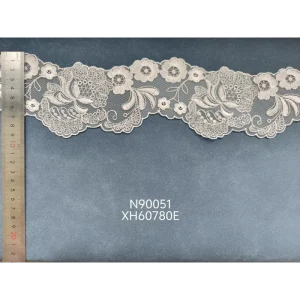 High Quality Narrow Stripe Sheer Embroidered Knitted Polyester Cloth Customizable Size Accessories Home Textile Ready Girls