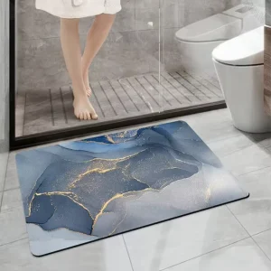 High Quality Natural Rubber Eco Friendly Anti slip Shower Mat Customizable Floral Pattern Rubber Diatomite Mat