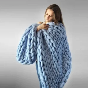 High Quality Nature Luxury Super Thick Handmade Chunky Yarn Knit Knitted Weighted Blanket