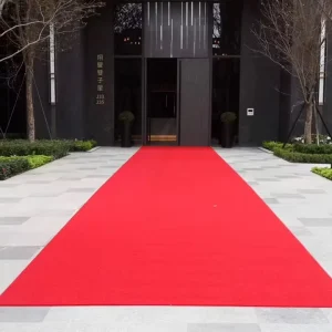 High Quality Nylon 66 Event Red Carpet Outdoor Runner Rug Durable Non Slip Extra Long Thick Red Mat with Anti Slip Backing