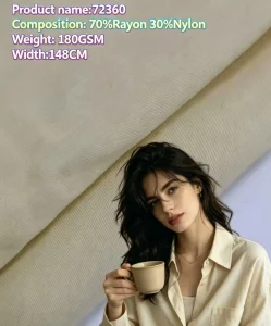 High Quality Nylon Rayon Woven Textile 180GSM Premium Yarn Dyed Eco Friendly Tear Resistant Smooth Breathable Shirts Skirts