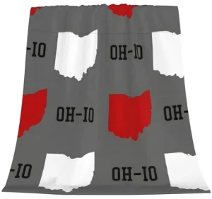 High Quality Ohio State Us Flag Personalized Custom Flag Fashion Flannel Sofa Blanket Household Blanket for All Seasons
