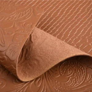 High Quality PU Synthetic Faux Leather Fabric Embossed Microfiber Leather Material with Special Grain for Sofa Use