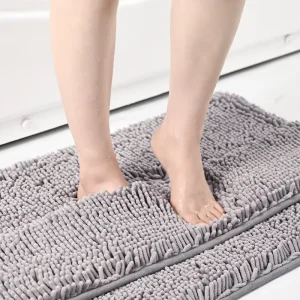 High Quality PVC Bottom Anti Slip Bath Mats Microfiber Polyester Thick Door Rugs Chenille Absorbent Nonslip Floor