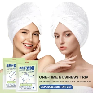 High Quality Pearl Textured Cotton Plant Fiber Disposable Fast Hair Drying Shower Spa Head Wrap Thickened Hair