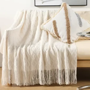 High Quality Plain Knitted 100% Polyester Throw Blanket Super Soft Lightweight Heated Four Seasons Decorative Bed Sofa Decor