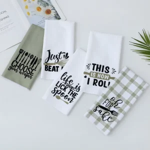 High Quality Polyester Kitchen Tea Towel Set Absorbent Quick Dry Printed Towel