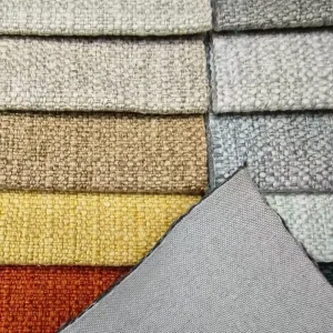 High Quality Professional Luxury 100% Polyester Multi Color Knitted Sofa Upholstery Linen Look Fabric for Home Textiles