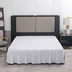 High Quality Pure Color Home Hotel Fitted Bed Skirt Set Winter Warm Quilted Lace Bed Skirt
